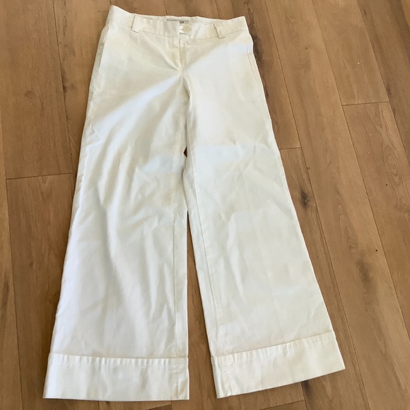 Holt Renfrew - trendy wide leg white pants - Picture 1 of 5
